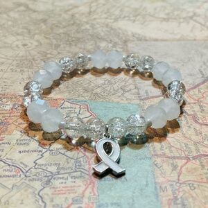 Lung Cancer Awareness Bracelet | White Ribbon